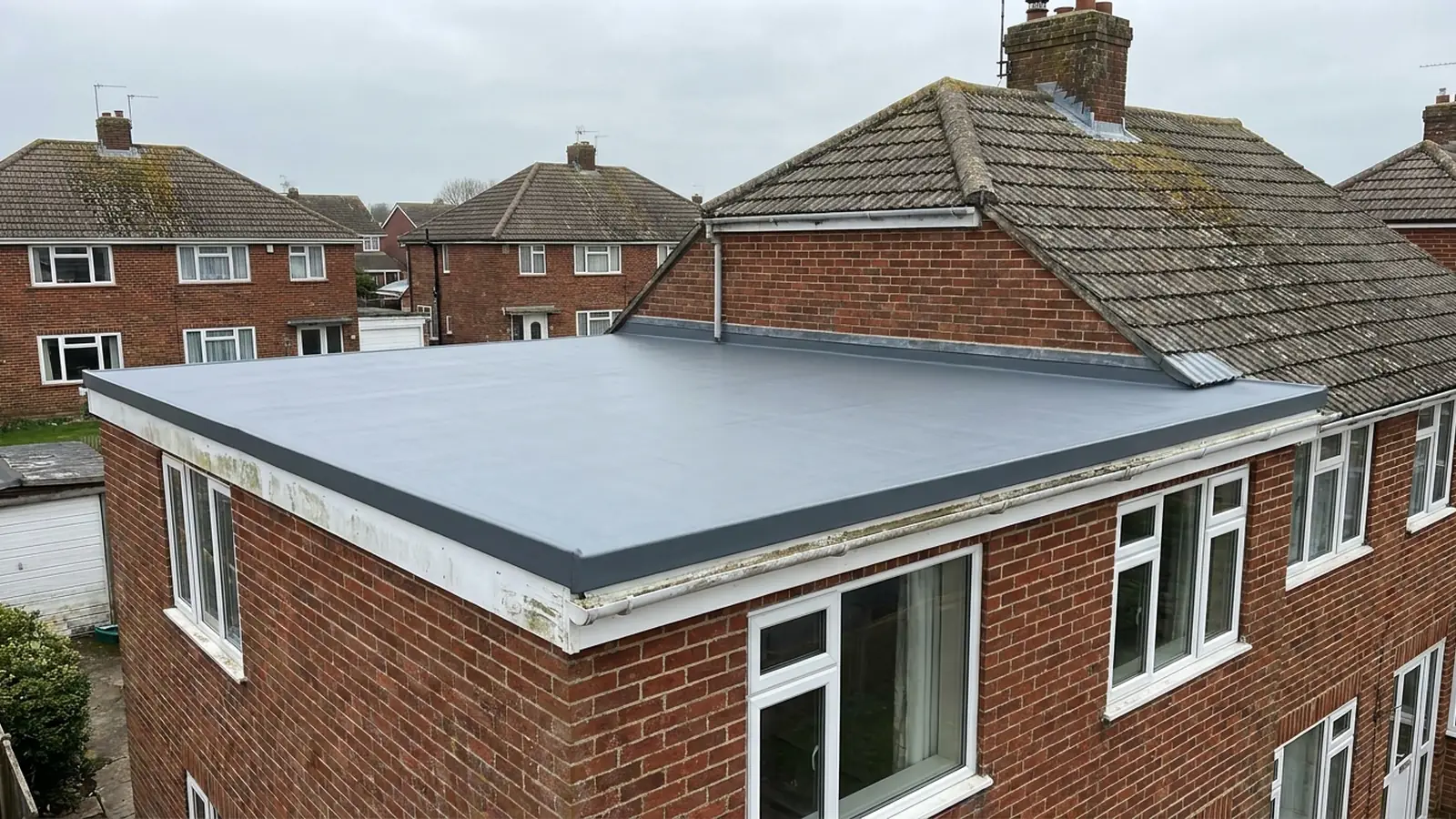 GRP fibreglass flat roof